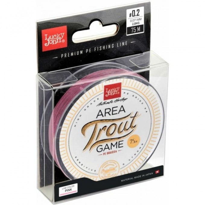 Леска плетёная LUCKY JOHN AREA TROUT GAME BRAID Pink 75 м - 0,093 мм LJ4109-009 Леска плетёная LUCKY JOHN AREA TROUT GAME BRAID Pink 75 м - 0,093 мм LJ4109-009
