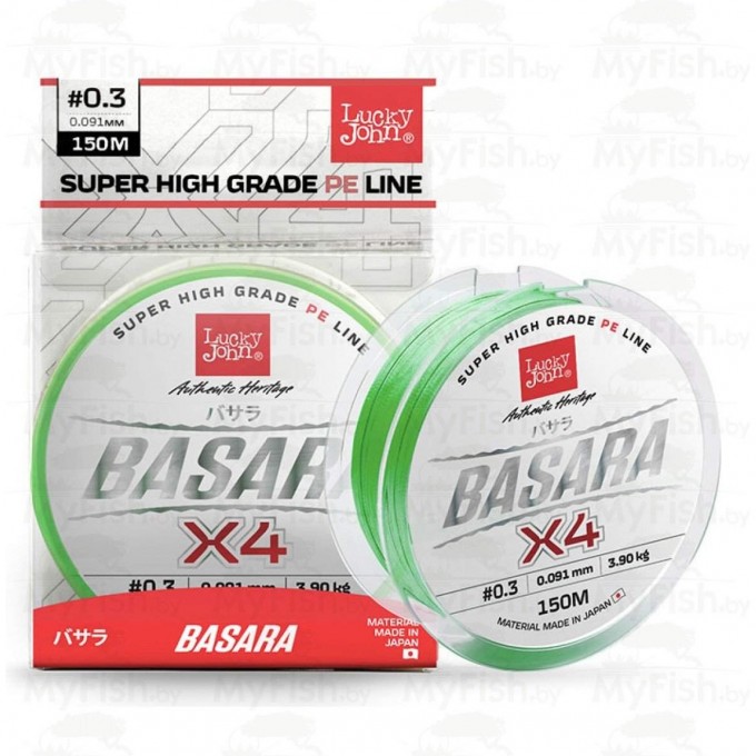 Леска плетёная LUCKY JOHN BASARA LIGHT GREEN 150м - 0,113мм LJ4100-011 Леска плетёная LUCKY JOHN BASARA LIGHT GREEN 150м - 0,113мм LJ4100-011