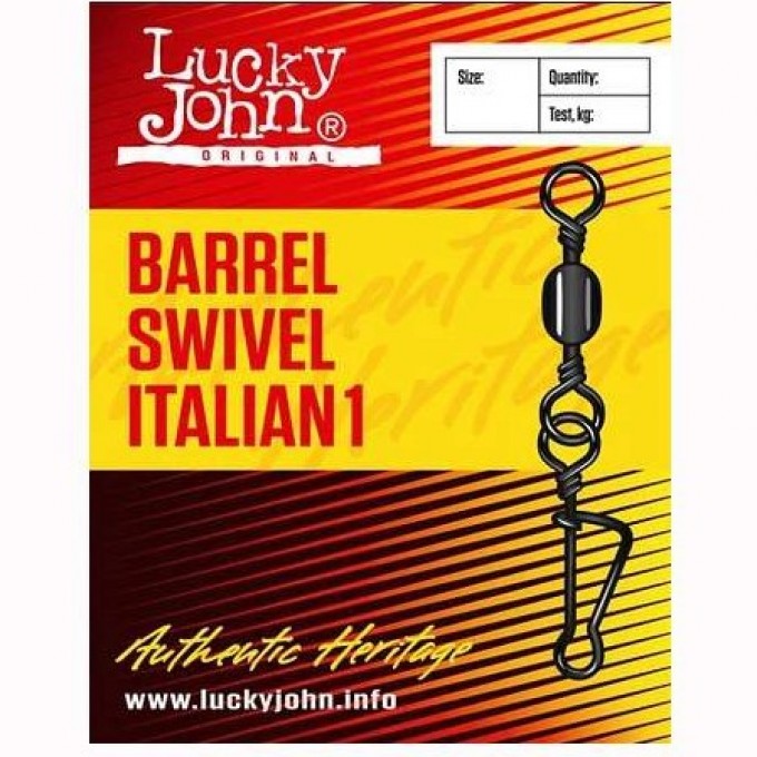 Вертлюг с застежкой LUCKY JOHN BARREL AND ITALIAN 5Шт. LJ5051-001 Вертлюг с застежкой LUCKY JOHN BARREL AND ITALIAN 5Шт. LJ5051-001